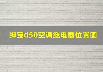 绅宝d50空调继电器位置图