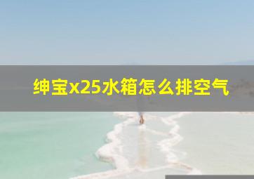 绅宝x25水箱怎么排空气