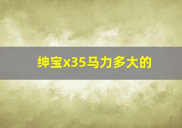 绅宝x35马力多大的