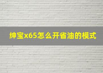 绅宝x65怎么开省油的模式