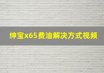 绅宝x65费油解决方式视频