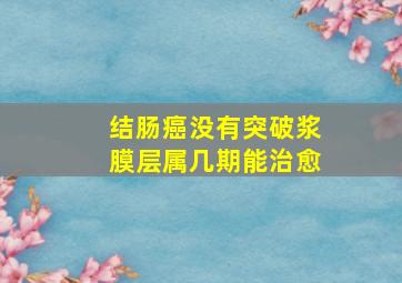 结肠癌没有突破浆膜层属几期能治愈