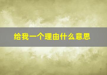 给我一个理由什么意思