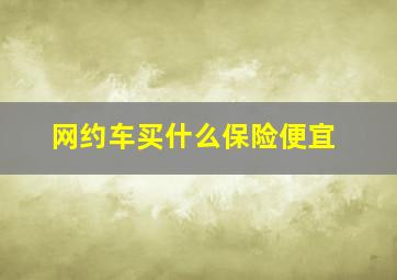 网约车买什么保险便宜