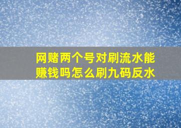 网赌两个号对刷流水能赚钱吗怎么刷九码反水