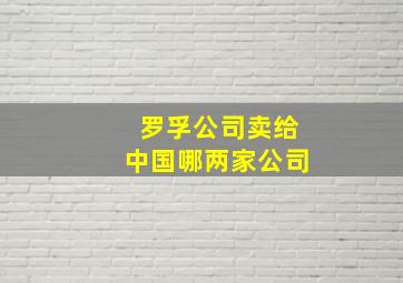 罗孚公司卖给中国哪两家公司