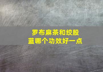 罗布麻茶和绞股蓝哪个功效好一点