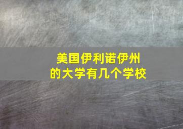 美国伊利诺伊州的大学有几个学校