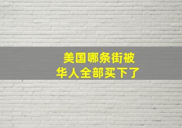 美国哪条街被华人全部买下了