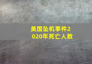 美国坠机事件2020年死亡人数