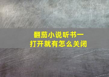 翻茄小说听书一打开就有怎么关闭