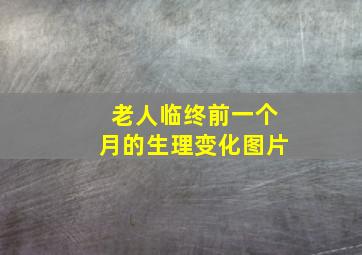 老人临终前一个月的生理变化图片