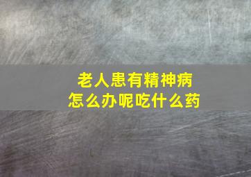 老人患有精神病怎么办呢吃什么药