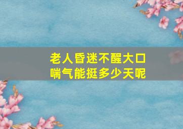 老人昏迷不醒大口喘气能挺多少天呢