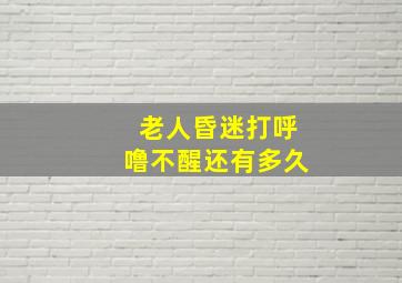 老人昏迷打呼噜不醒还有多久