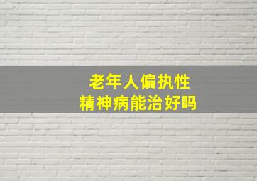 老年人偏执性精神病能治好吗