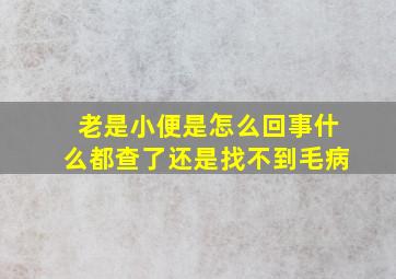 老是小便是怎么回事什么都查了还是找不到毛病