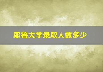 耶鲁大学录取人数多少