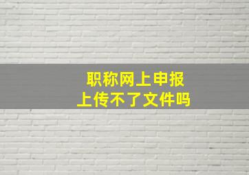 职称网上申报上传不了文件吗