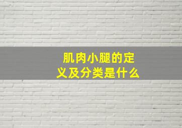 肌肉小腿的定义及分类是什么