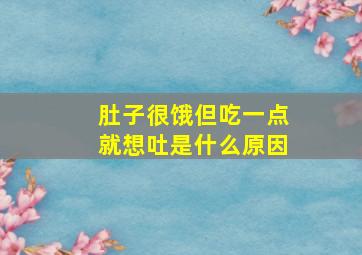 肚子很饿但吃一点就想吐是什么原因