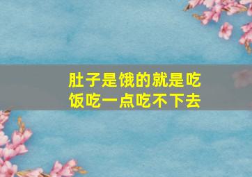 肚子是饿的就是吃饭吃一点吃不下去