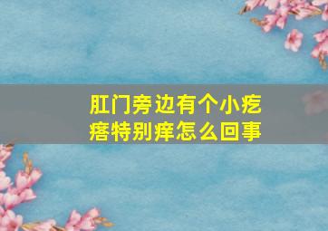 肛门旁边有个小疙瘩特别痒怎么回事