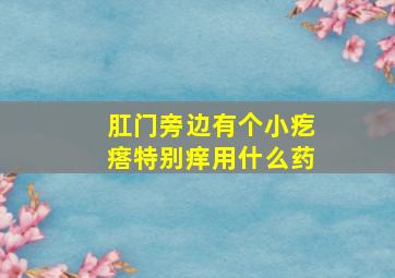 肛门旁边有个小疙瘩特别痒用什么药