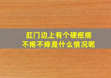 肛门边上有个硬疙瘩不疼不痒是什么情况呢