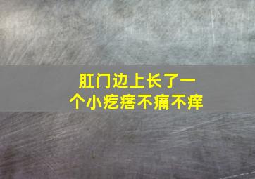 肛门边上长了一个小疙瘩不痛不痒