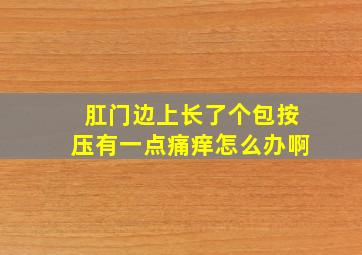 肛门边上长了个包按压有一点痛痒怎么办啊