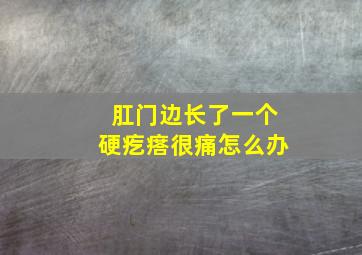 肛门边长了一个硬疙瘩很痛怎么办