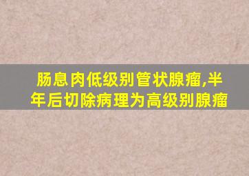 肠息肉低级别管状腺瘤,半年后切除病理为高级别腺瘤