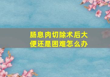 肠息肉切除术后大便还是困难怎么办