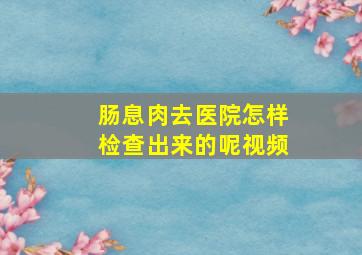 肠息肉去医院怎样检查出来的呢视频