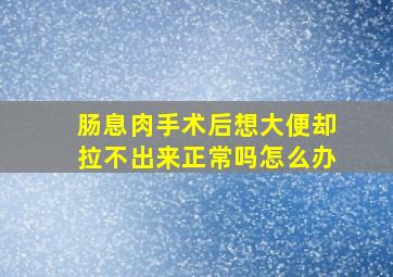 肠息肉手术后想大便却拉不出来正常吗怎么办