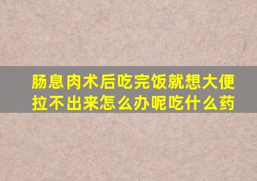 肠息肉术后吃完饭就想大便拉不出来怎么办呢吃什么药