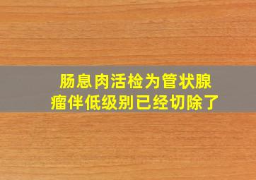 肠息肉活检为管状腺瘤伴低级别已经切除了