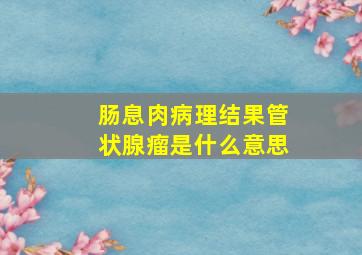 肠息肉病理结果管状腺瘤是什么意思