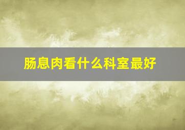 肠息肉看什么科室最好