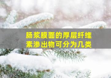 肠浆膜面的厚层纤维素渗出物可分为几类