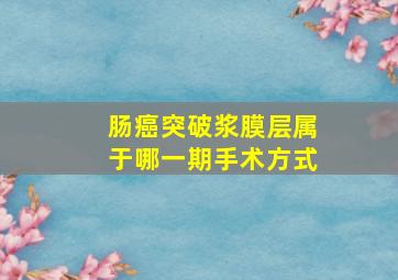 肠癌突破浆膜层属于哪一期手术方式