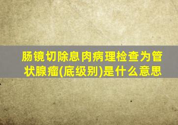 肠镜切除息肉病理检查为管状腺瘤(底级别)是什么意思