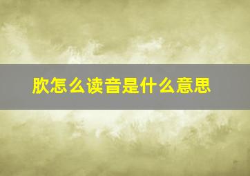 肷怎么读音是什么意思