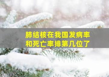 肺结核在我国发病率和死亡率排第几位了