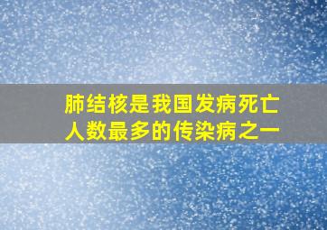 肺结核是我国发病死亡人数最多的传染病之一