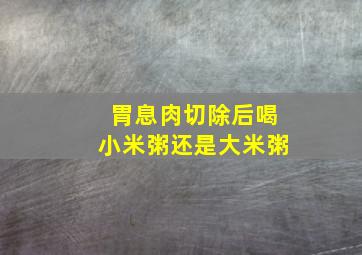 胃息肉切除后喝小米粥还是大米粥