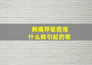 胸痛呼吸困难什么病引起的呢