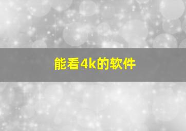 能看4k的软件