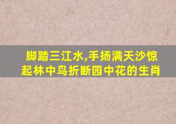 脚踏三江水,手扬满天沙惊起林中鸟折断园中花的生肖